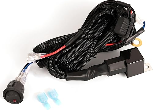 Arnés de cableado de 1 cable, kit de cable de nailon de 12 V 40 A para barras de luz LED, luces antiniebla, luces de conducción y trabajo con