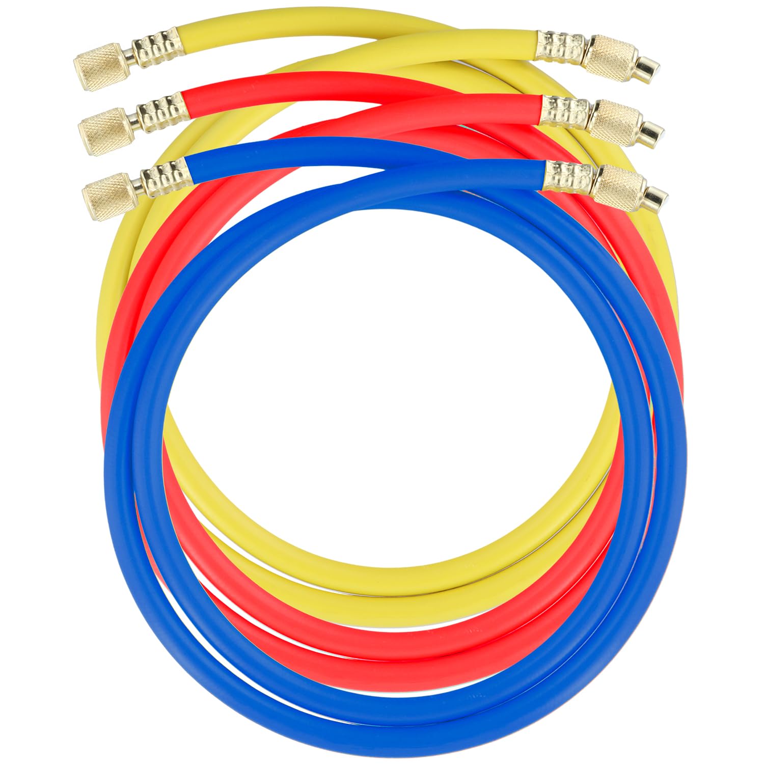 QWORK® 1,5 m wąż do ładowania czynnika chłodniczego, R134a, klimatyzacja, węże napełniające czynnikiem chłodniczym, 1/4", 600-3000 psi, wysokie ciśnienie