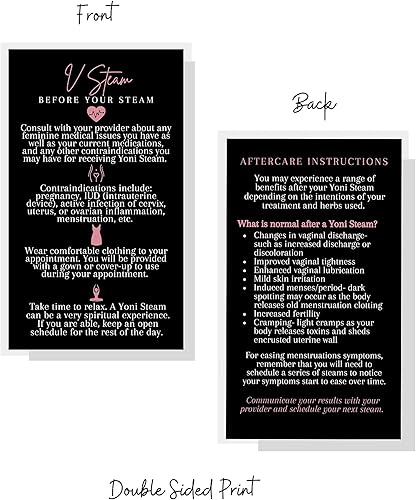 Miniatura 3 de Lashicorn Yoni Steam Pre-Post Steam - Tarjetas de instrucciones de cuidado posterior al vapor, paquete de 50, tamaño de tarjeta de visita de 2 x 3.5