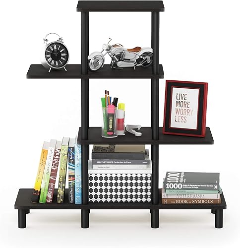 Miniatura 24 de Furinno Turn-N-Tube - Estante de exhibición lateral de 3 niveles, color espresso/negro Espresso / negro,Roble francés gris/negro.,Roble Francés/Negro