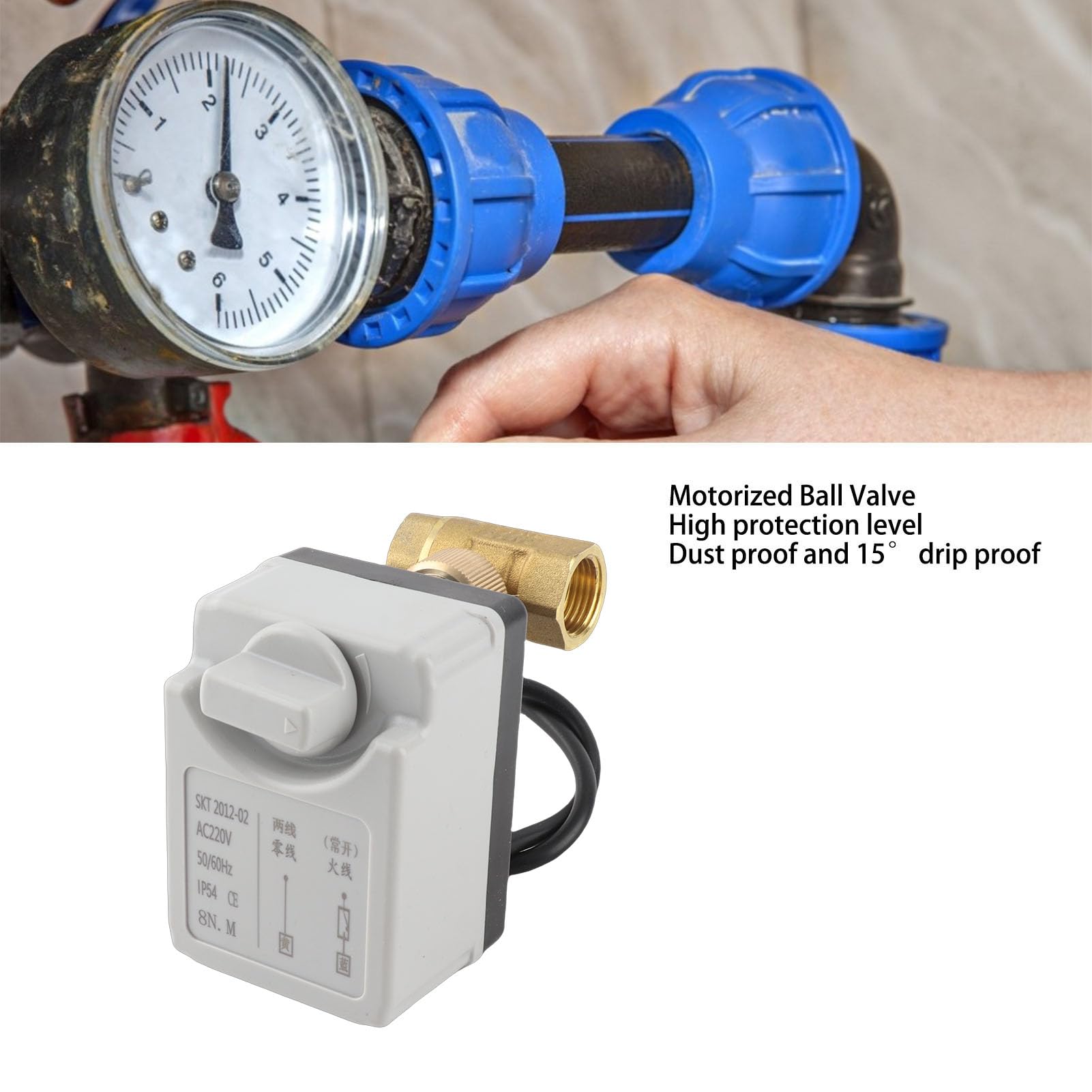 Válvula De Bola Motorizada DN15 Normalmente Abierta AC220V