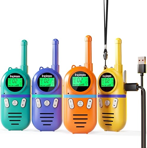 Miniatura 91 de Walkie Talkies para niños recargables, juguetes para niños y niñas de 3 a 12 años, paquete de 3 radios de 2 vías de largo alcance, regalos de Jardín