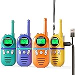 Inspireyes Walkie Talkies for Kids Rechargeable,Toys for Boys and Girls Ages 3-12, 4 Pack Long Range 2-Way Radios, Birthday Gifts,Christmas Stockings, Outdoor Play, Family Games, Hiking Camping Gear