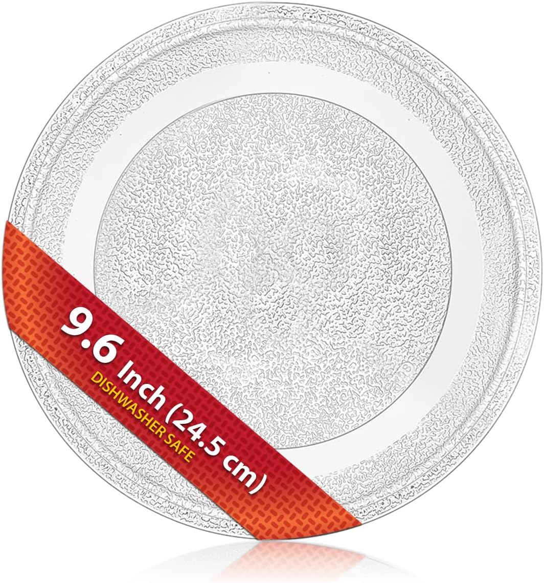 Saffire 9.6" / 24.5cm Small Glass Microwave Plate - Flat Bottom Plate