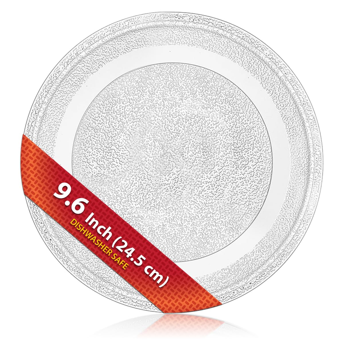 Saffire 9.6" / 24.5cm Small Glass Microwave Plate - Flat Bottom Plate