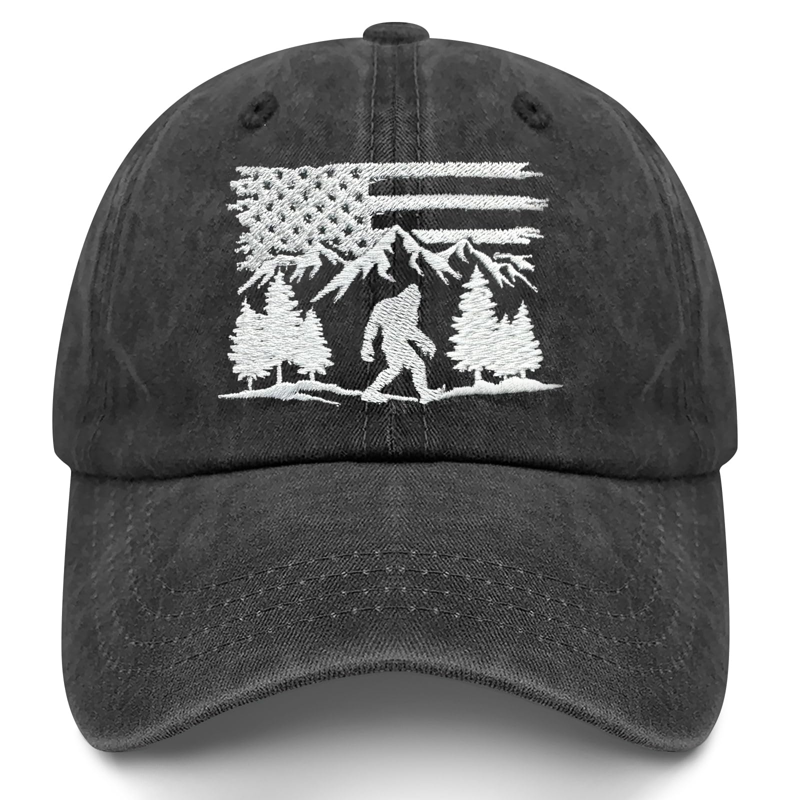 Bigfoot Hats for Men, Bigfoot American Flag Mountain Hat Gifts for Women, Funny Birthday…