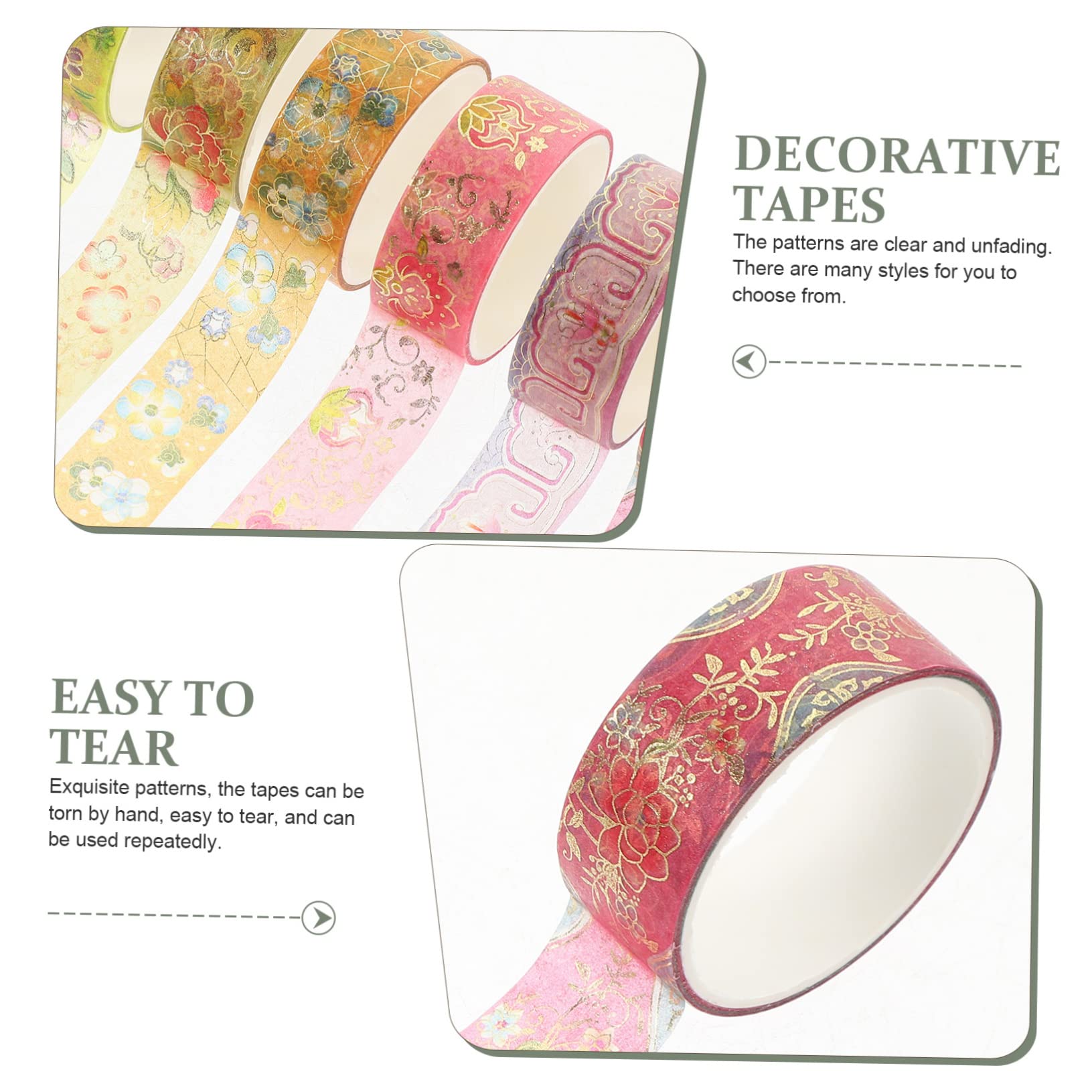 NUOBESTY 48 Rollos Cinta De Bolsillo y Papel Cinta Adhesiva Washi Decoración De Frutas Cinta Washi con Motivos Cintas para Envolver Flores Suministros para La Fiesta