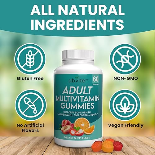 Miniatura 4 de Gomitas multivitamínicas para adultos para la salud inmunológica, salud ósea y apoyo al bienestar general, vitamina A, C, D, E, B12, biotina,
