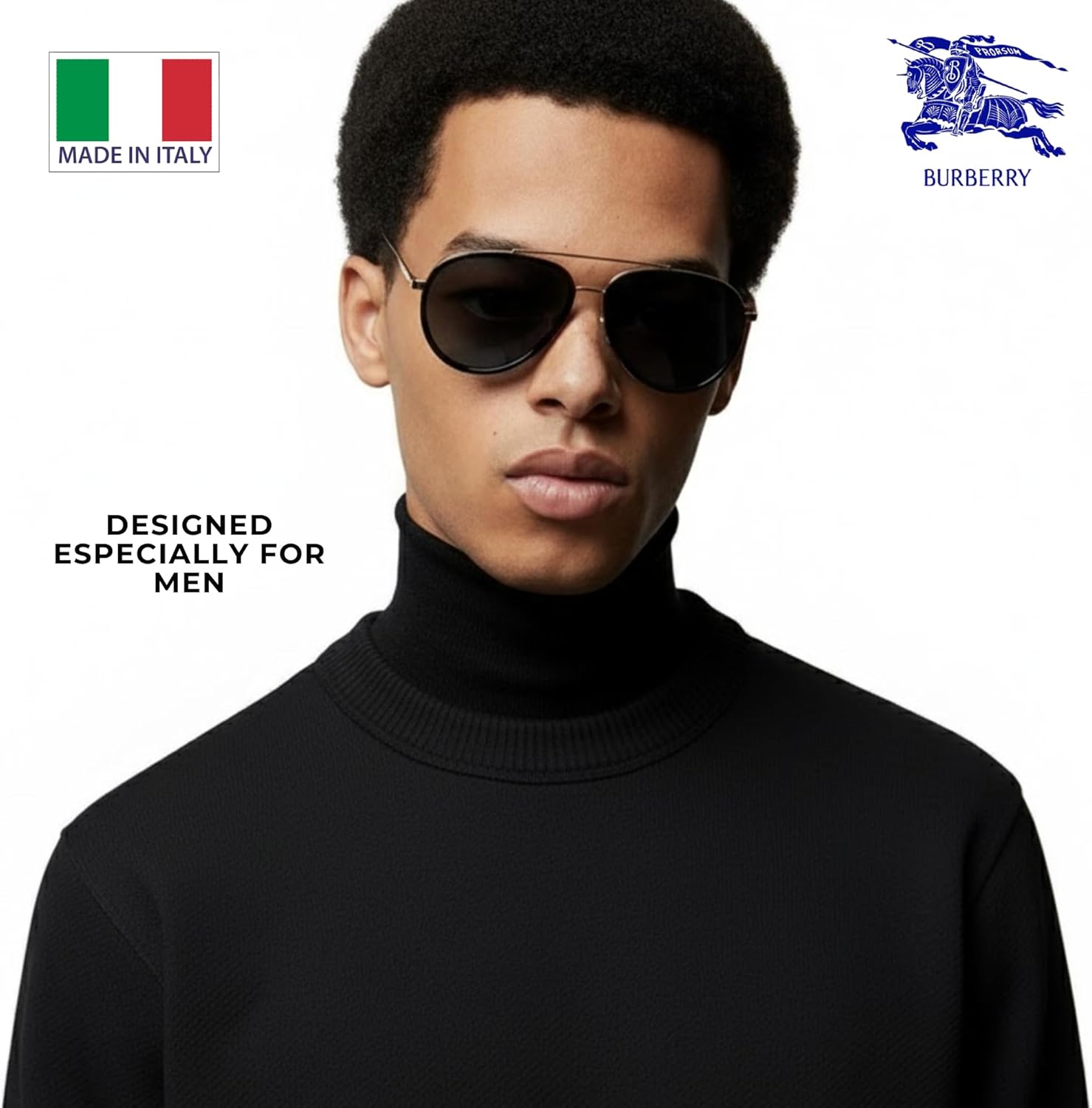 BURBERRY Oliver BE3125 Pilot Shape Metal Sunglasses with Luxury Eyewear Kit - Image 7