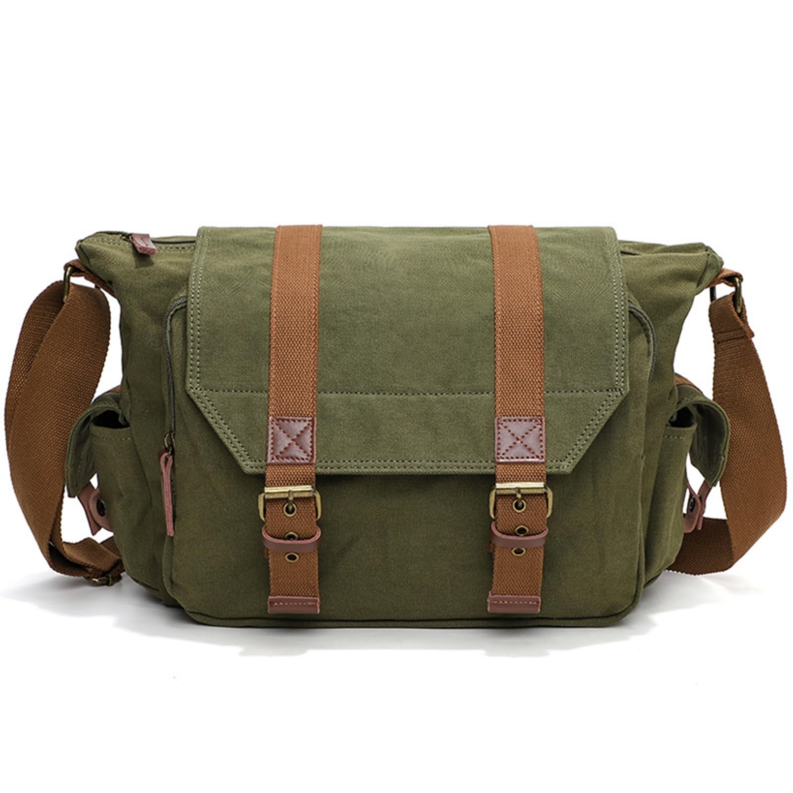 Bolsa Cámara Réflex Lona Bolsa Fotográfica Bandolera con Inserto Extraíble para Cámara DSLR Objetivos Estilo Vintage 34x13x27cm bg507 | Bolsa 2 en 1