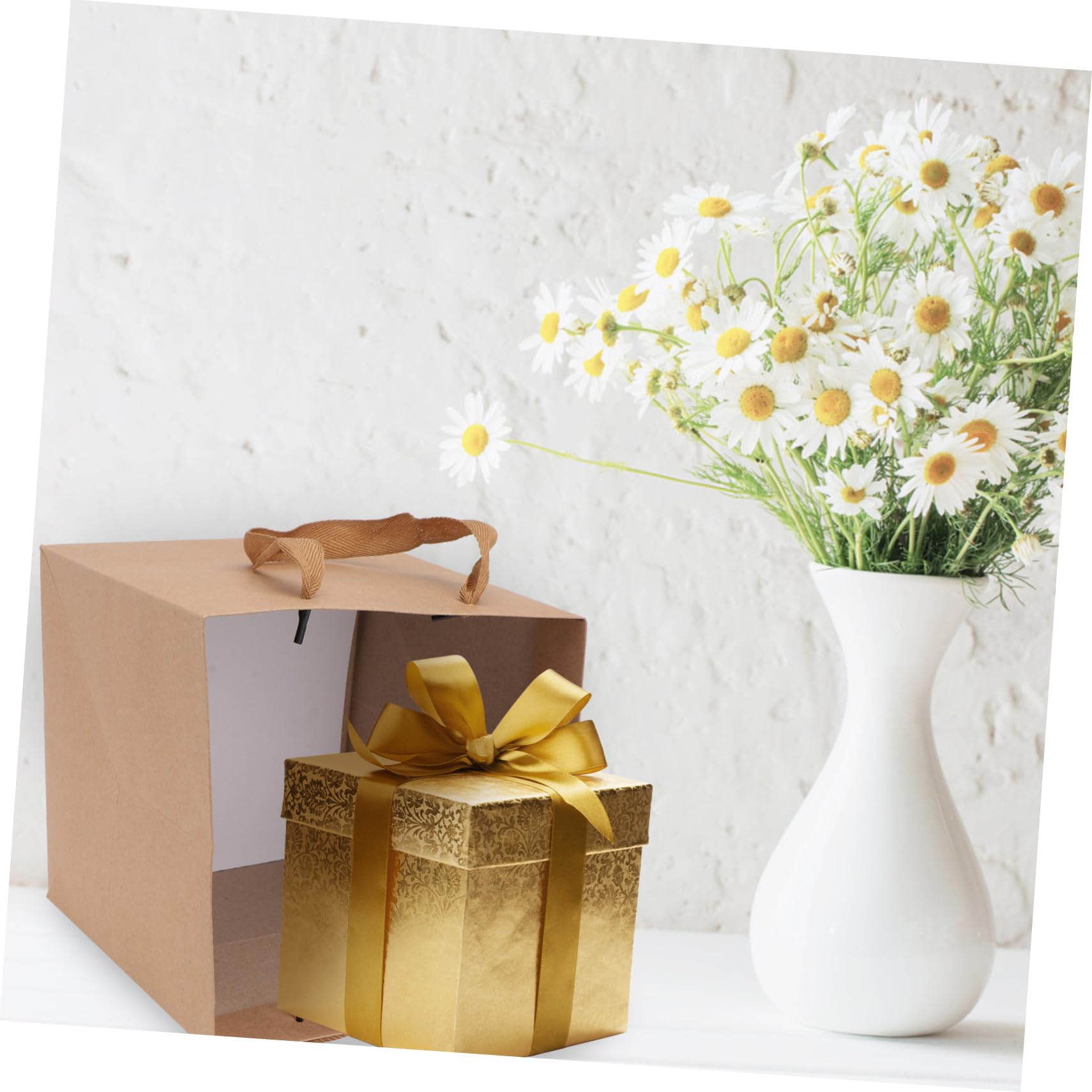 BESTYASH Quadratische Kraftpapiertüten als Geschenktüten aus Papier 10 Stück und Stabiler Standfestigkeit mit Moderater Kapazität für Party und Snacks