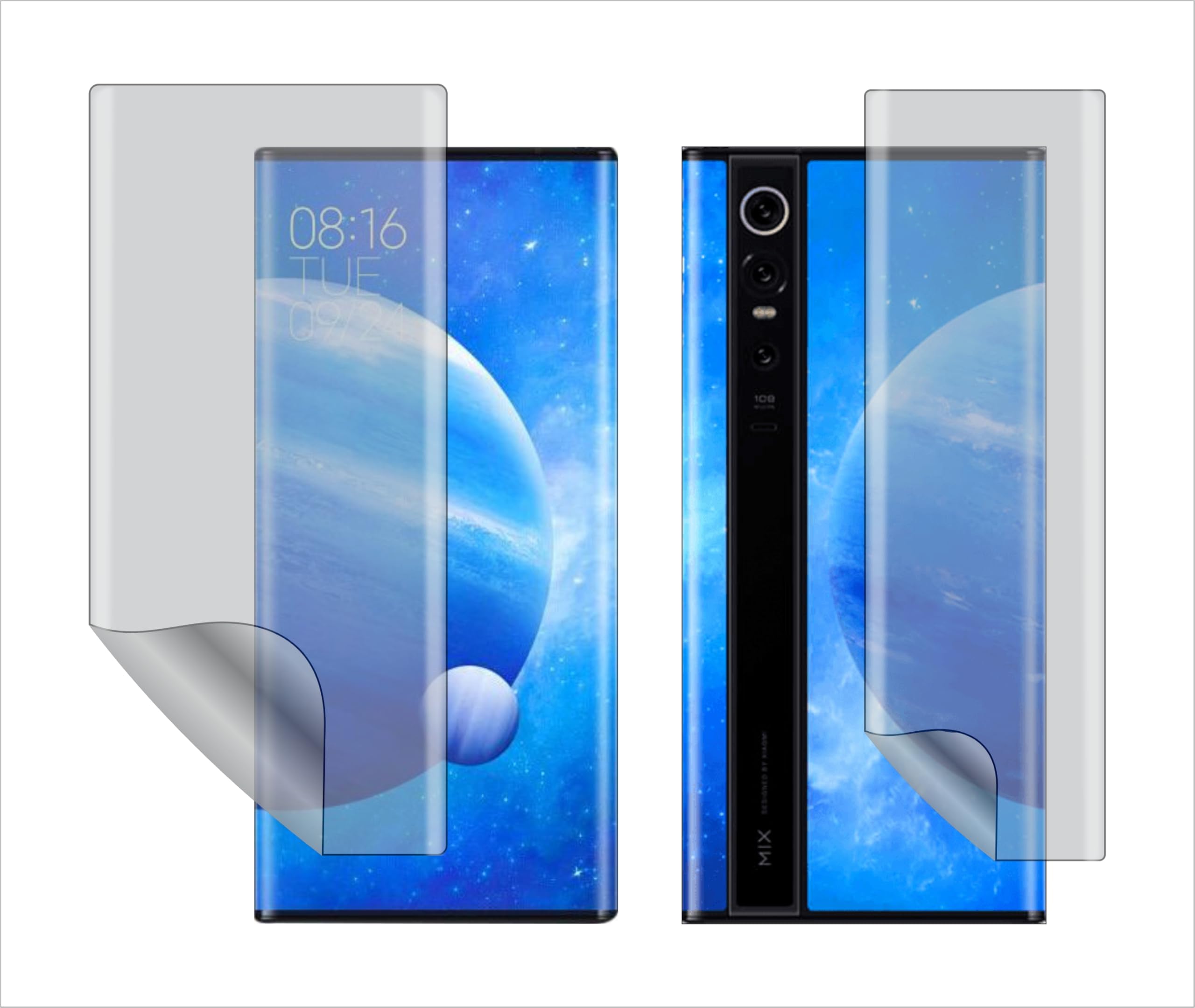 FASHEEN MI MIX ALPHA Front & Back Edge to Edge Screen Guard, Front HydroGel  TPU Screen Protector & Back Matte Back Skin Combo, Suitable For Curve Edge  ...