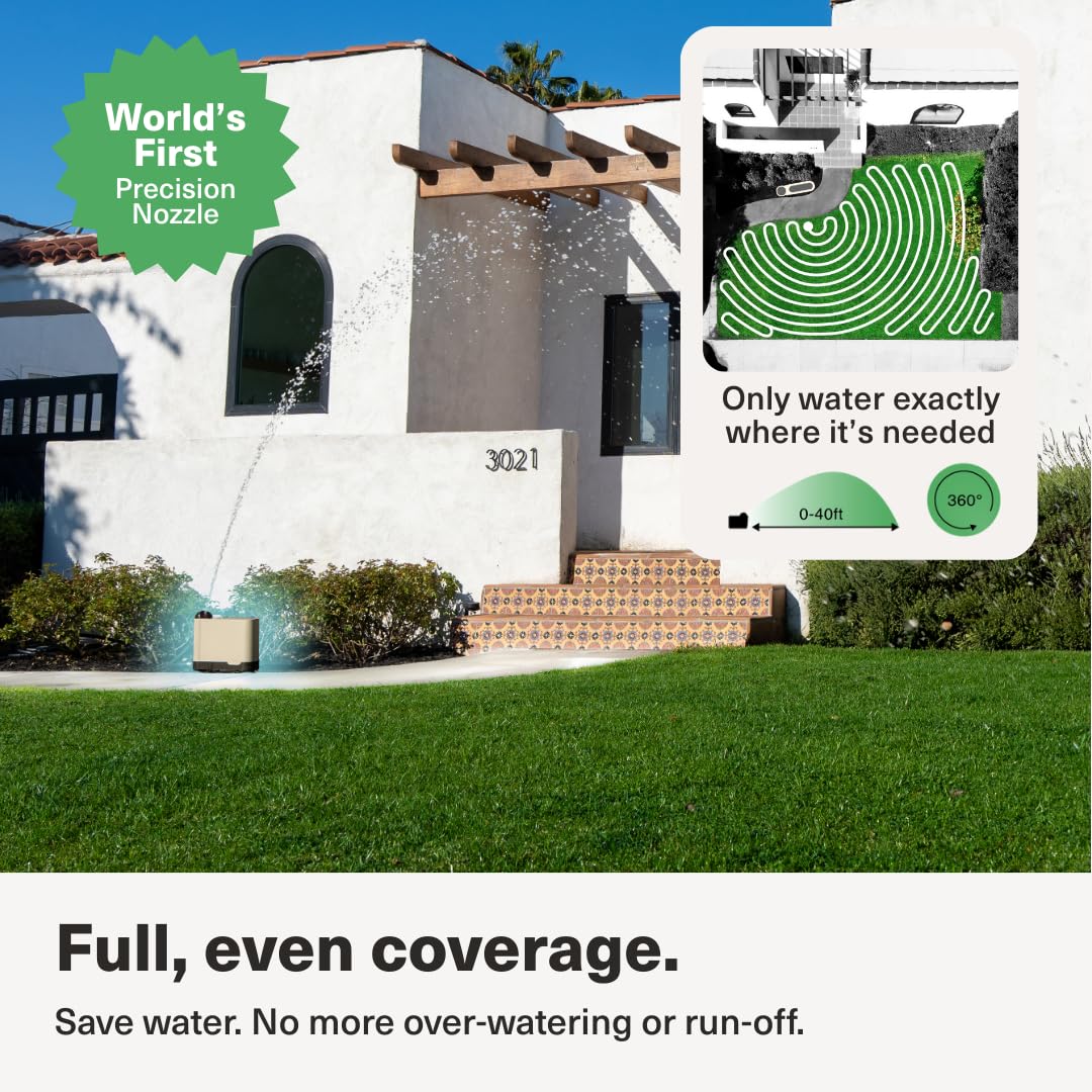 Rain Bird OTO Lawn Smart Irrigatore – irrigazione di precisione controllata da app, alimentazione solare, intelligenza meteorologica, salti pioggia, installazione rapida, copre un sistema di