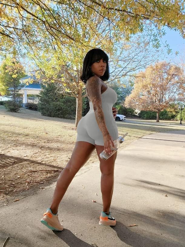 VUTRU Womens Sexy One Piece Tank Top Sleeveless Backless Bodycon Shorts Jumpsuits Bodysuit Catsuit Ribbed Sports Romper - Image 5