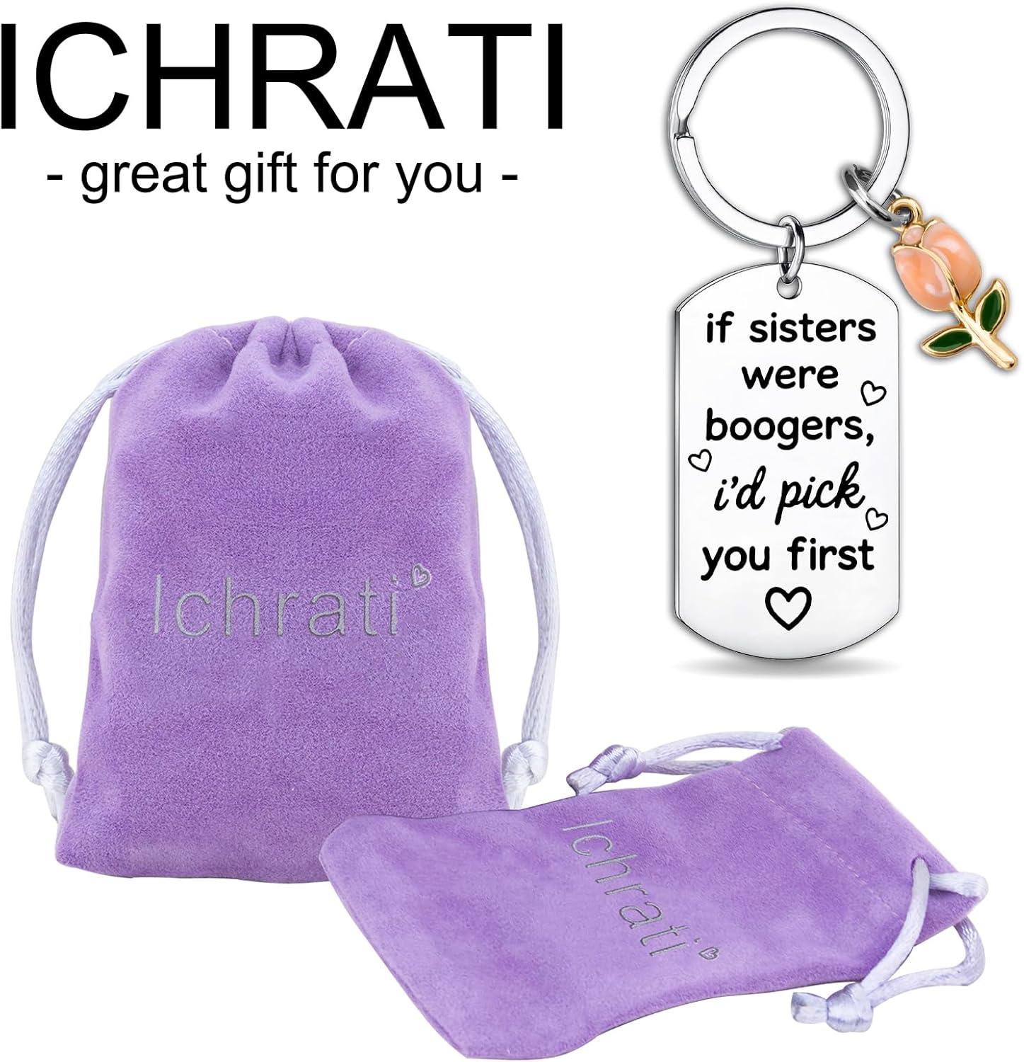 Funny Valentines Day Gifts for Sister Women Girls Big Sisters Gift from Sisters Friend Bestie Best Sister ever Keychain For Birthday Sister Valentines Day Gift Cute Adults Womens Key Chain - Image 6