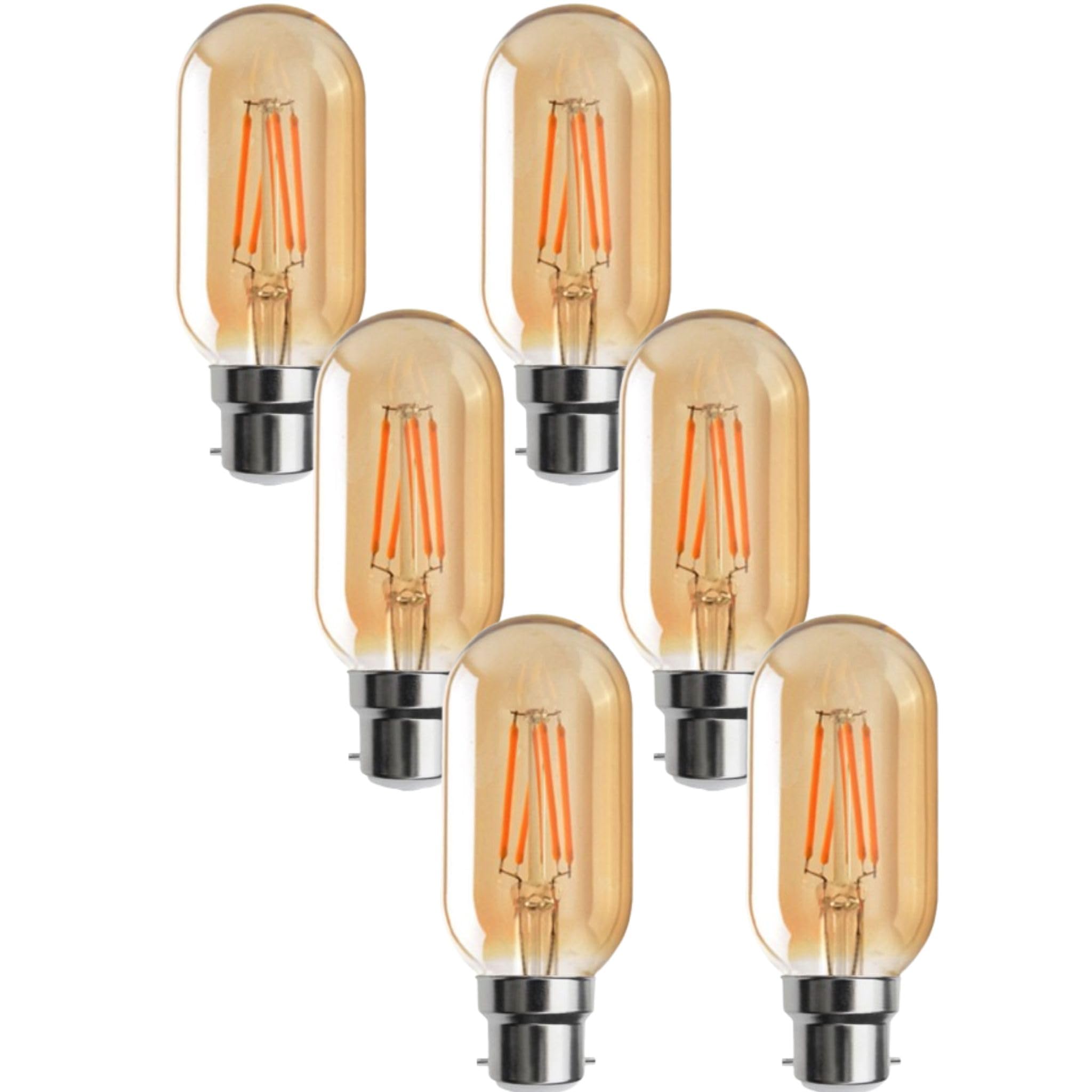 T45 B22 Vintage LED Bulb 4W 450lm 2700K Dimmable – 6 Pack