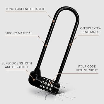 Kurtzy 4-Digit Combination Padlock Set (2 Pack) - Outdoor Padlocks with Code for Bicycles, Gates & Shed - Waterproof Long Shackle Padlock Combination Lock