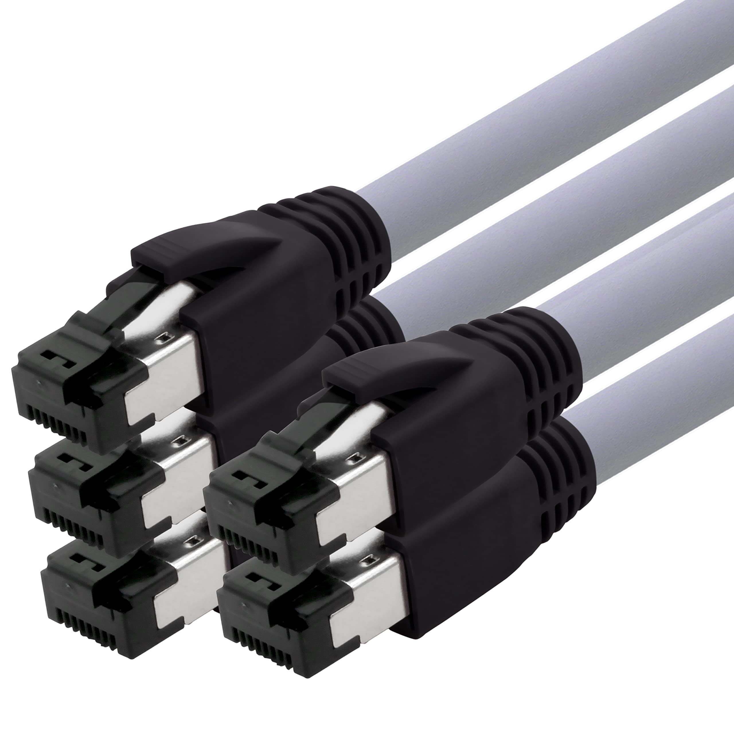 Cable de red Ethernet Cat8, 5 m, 40 Gb S, FTP, LSZH Cat 8, cable de datos Rj45 gris, 5 unidades de 5 m