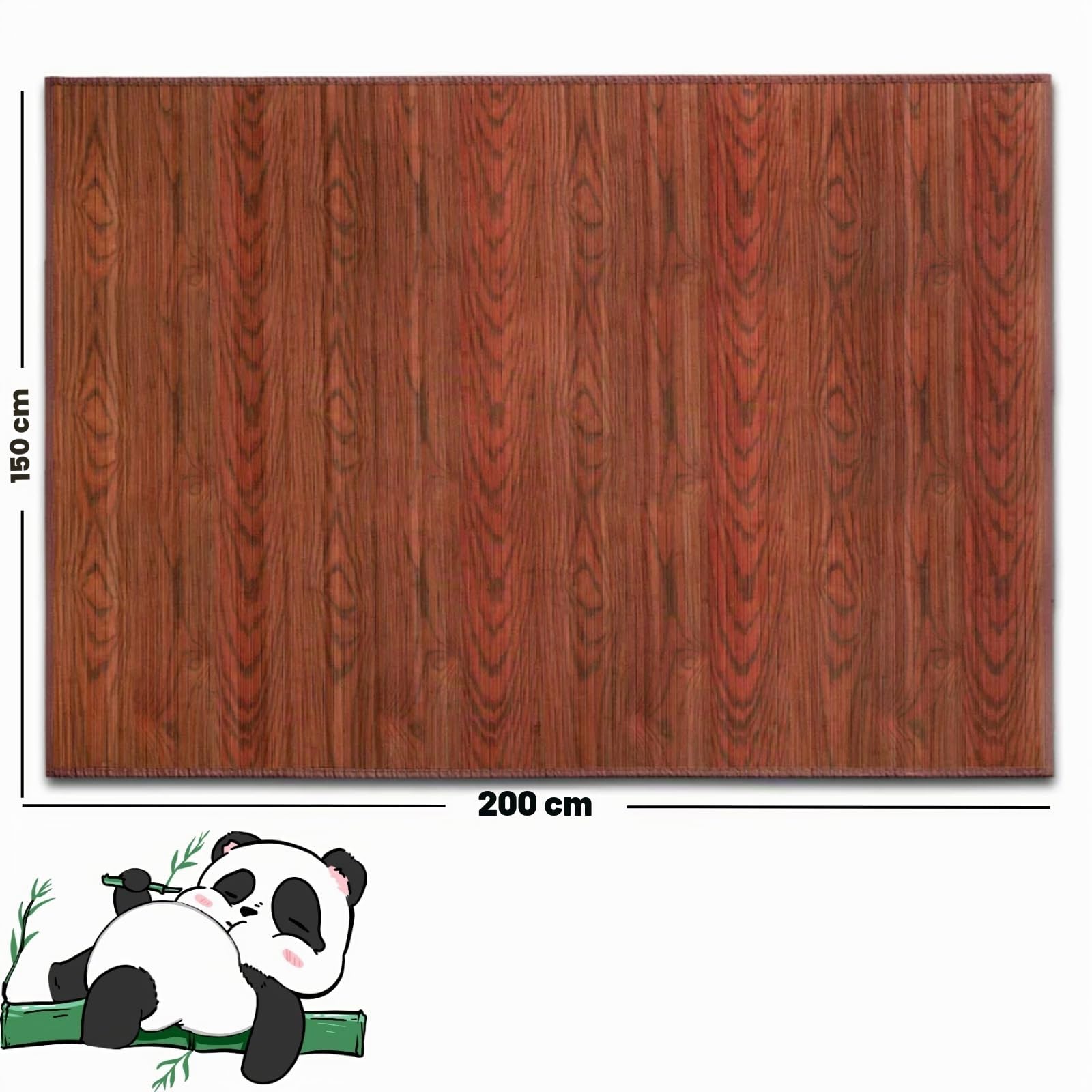 casa pura Tapis de Cuisine en Bambou hypoallergénique,idéal pour Salle de Bain,Salon,Corridor,Couloir, 17 mm d'épaisseur,Dos en Feutrine avec Picots antidérapant (Marron/Rouge, 150 x 200 cm)