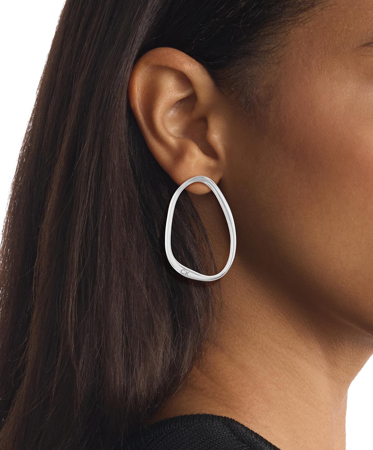 Calvin Klein Pendientes de Aro para Mujer Colección ELONGATED DROPS de Acero Inoxidable - 35000450