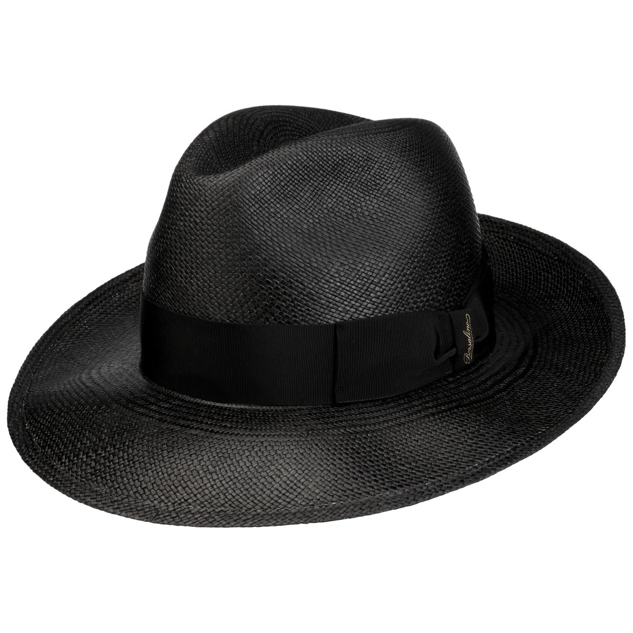 Borsalino Darolan Panama Hat Women/Men Black 7 1/8