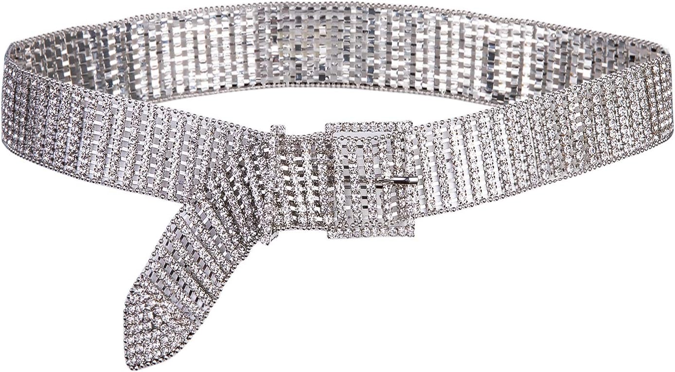 Dubulle Women Diamond Waist Belt with Shiny Rhinestone Crystal Sashes Chain Wedding Belt Bling Bridesmaid
