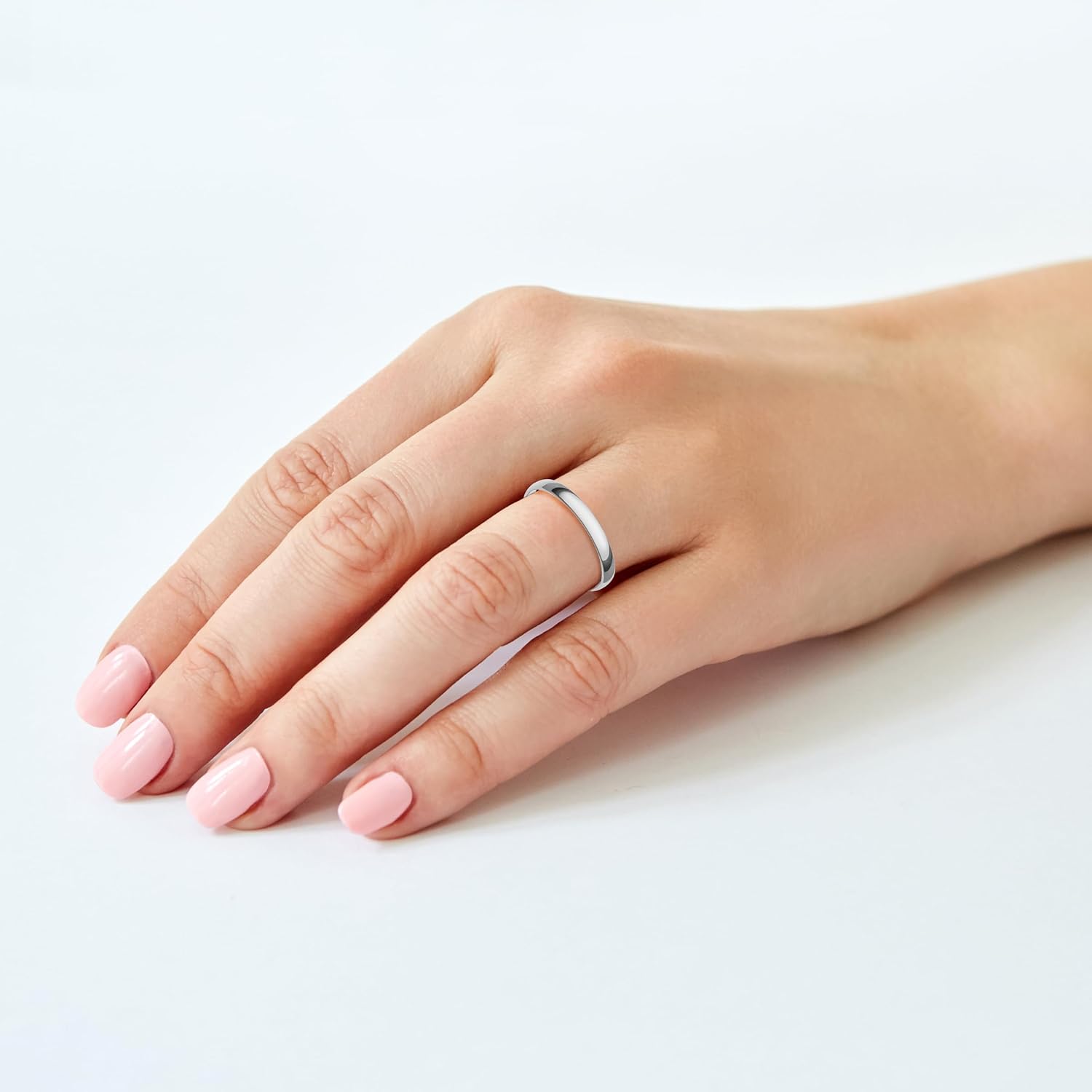 Women's 10K or 14K Rose, White or Yellow Gold 2MM Petite Classic Plain Wedding Band by Brilliant Expressions