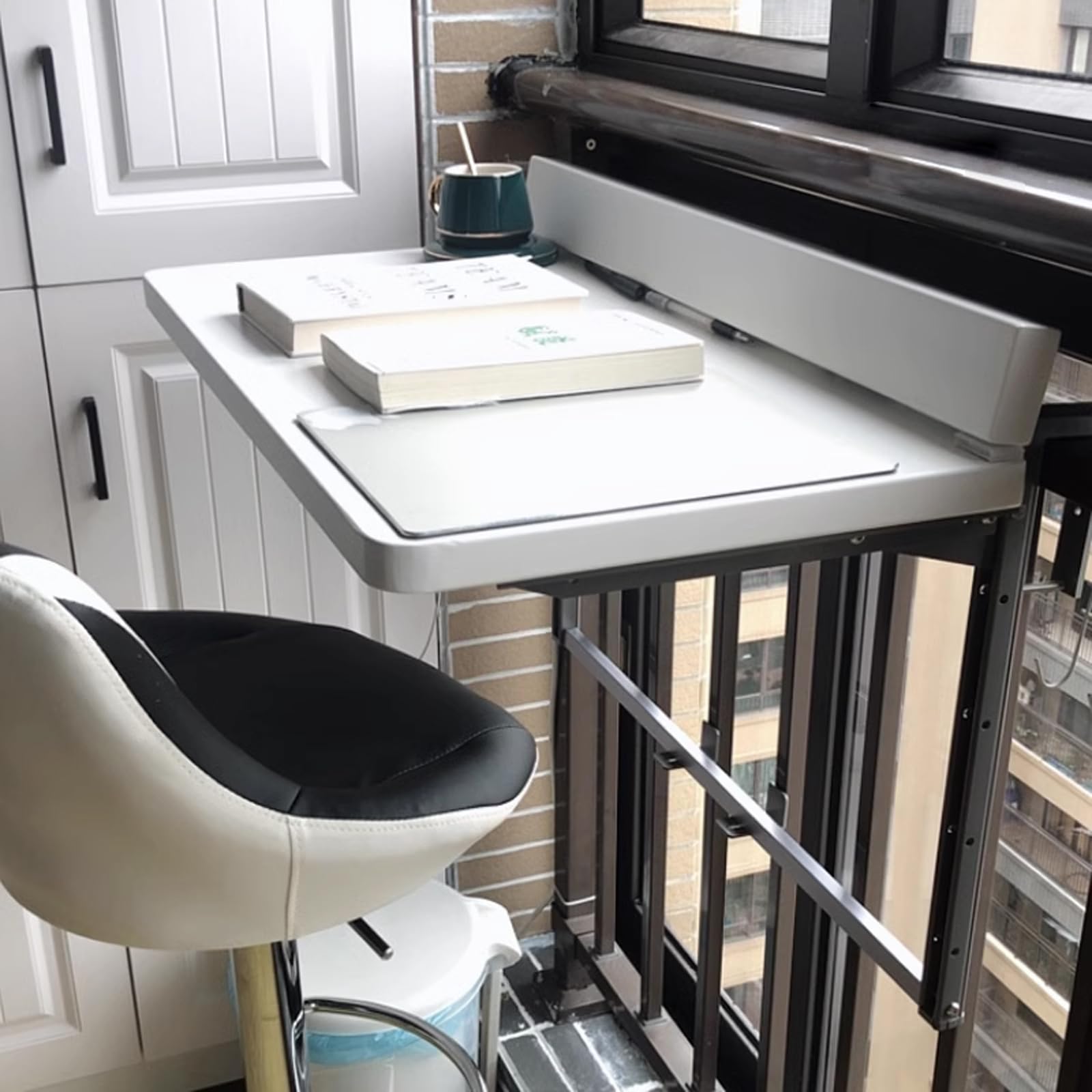Klappbarer Balkon-Hängetisch, Verstellbarer Wand-Geländertisch Für Die Terrasse, Platzsparender Beistelltisch Für Den Außenbereich, Wetterbeständig Und Langlebig