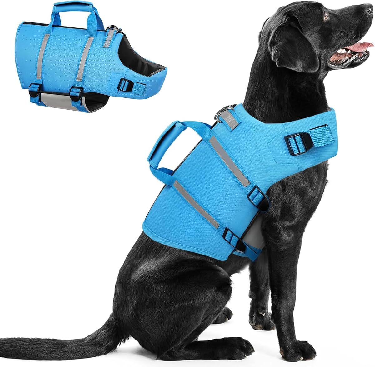 Queenmore XL Dog Life Jacket, High Floating Dog Life Vest for Swimming