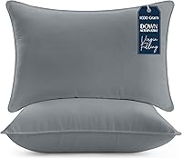 Vista 10 de Utopia Bedding Almohadas para cama para dormir, de hotel, refrescantes, para dormir de lado, espalda o boca abajo, tamaño estándar, gris, juego de 2