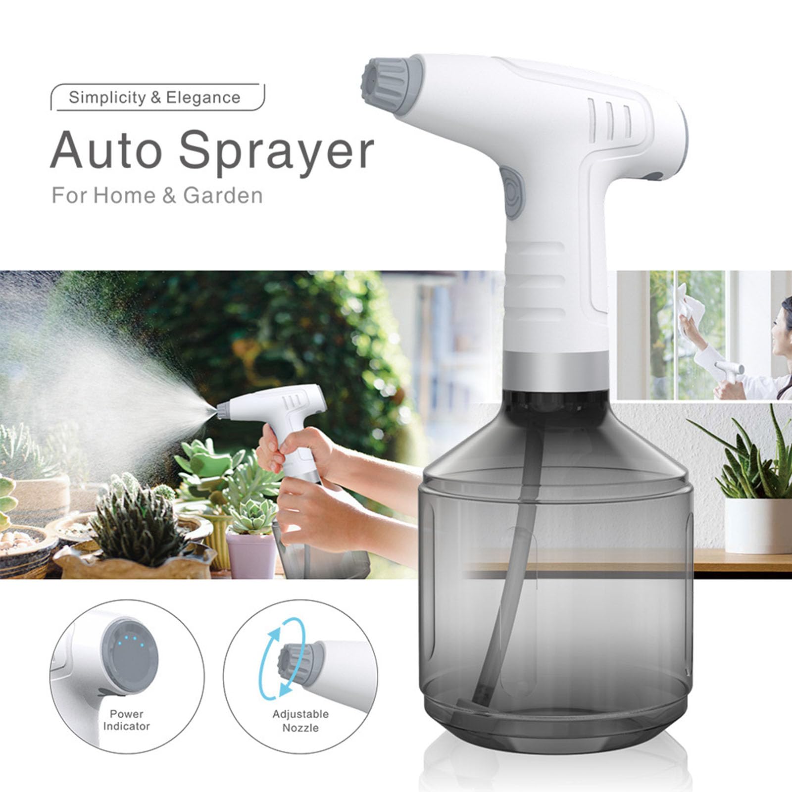 SZYDD Automatic Watering Sprayer Automatic Water Sprayer Electric Plant Mister Bottle for Indoor/Outdoor 0.9L Capacity Automatic Watering SPR