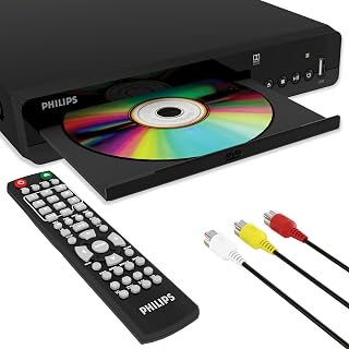 Philips All-Region DVD Player for TV - Region Free Multi-Zone Plays CDs DVDs MP3s with Remote RCA Cable USB Screen Fit