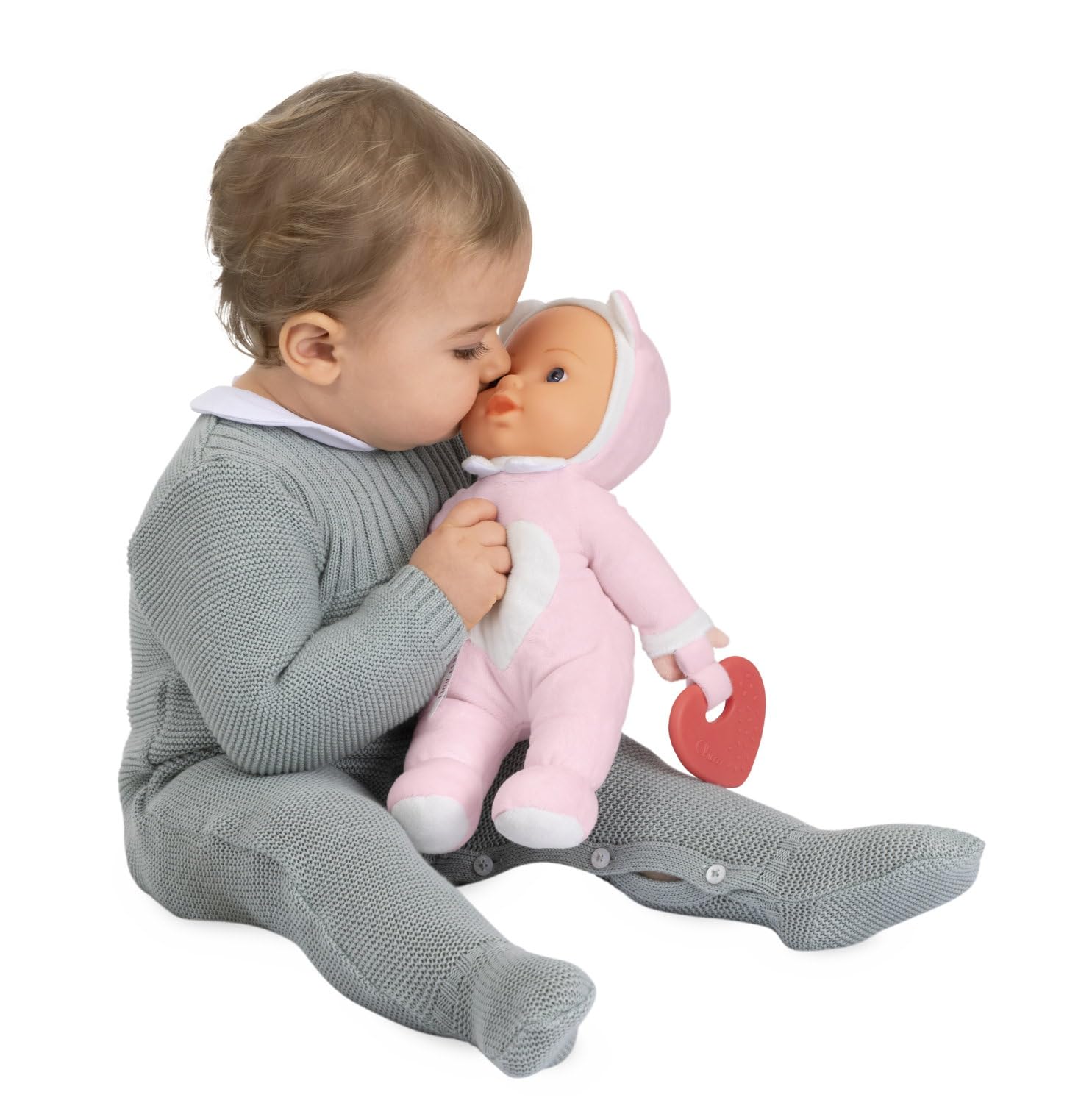 Chicco Gioco La Mia Prima Bambola, con morbido cuore Massaggiagengive per la Dentizione, soffice e leggera, Lavabile in Lavatrice, 0 mesi+