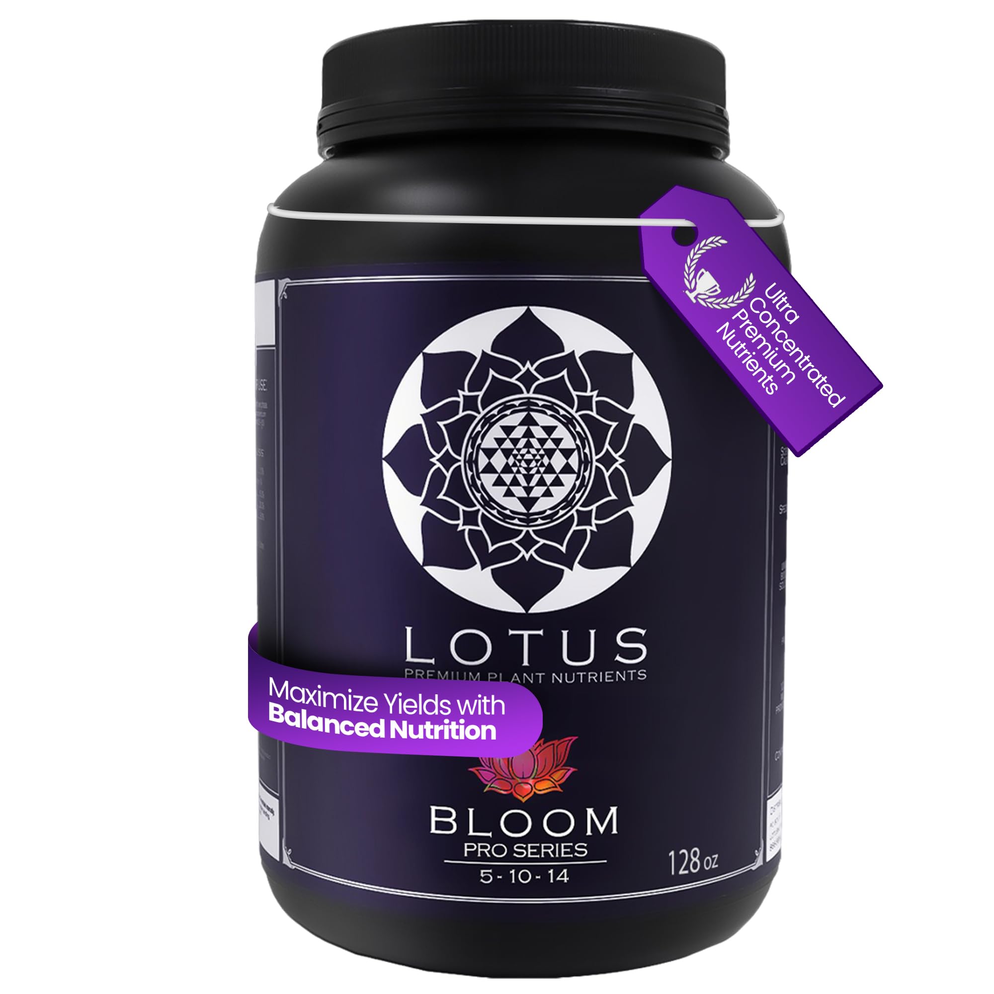 Bloom Pro Series - Hydroponic Plant Nutrients and Fertilizer, Water Soluble Plant Food, for Coco Coir Hydro and Soil, Enhances Flowering and Fruiting, Indoor and Outdoor Grows (128oz)