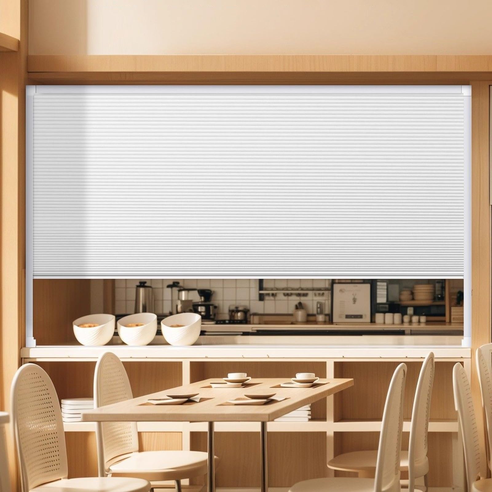 Veau Fenêtre coulissante pliable pour restaurant avec poignée cachée, 60 x 90 cm – Parfait pour les repas en plein air, et la restauration