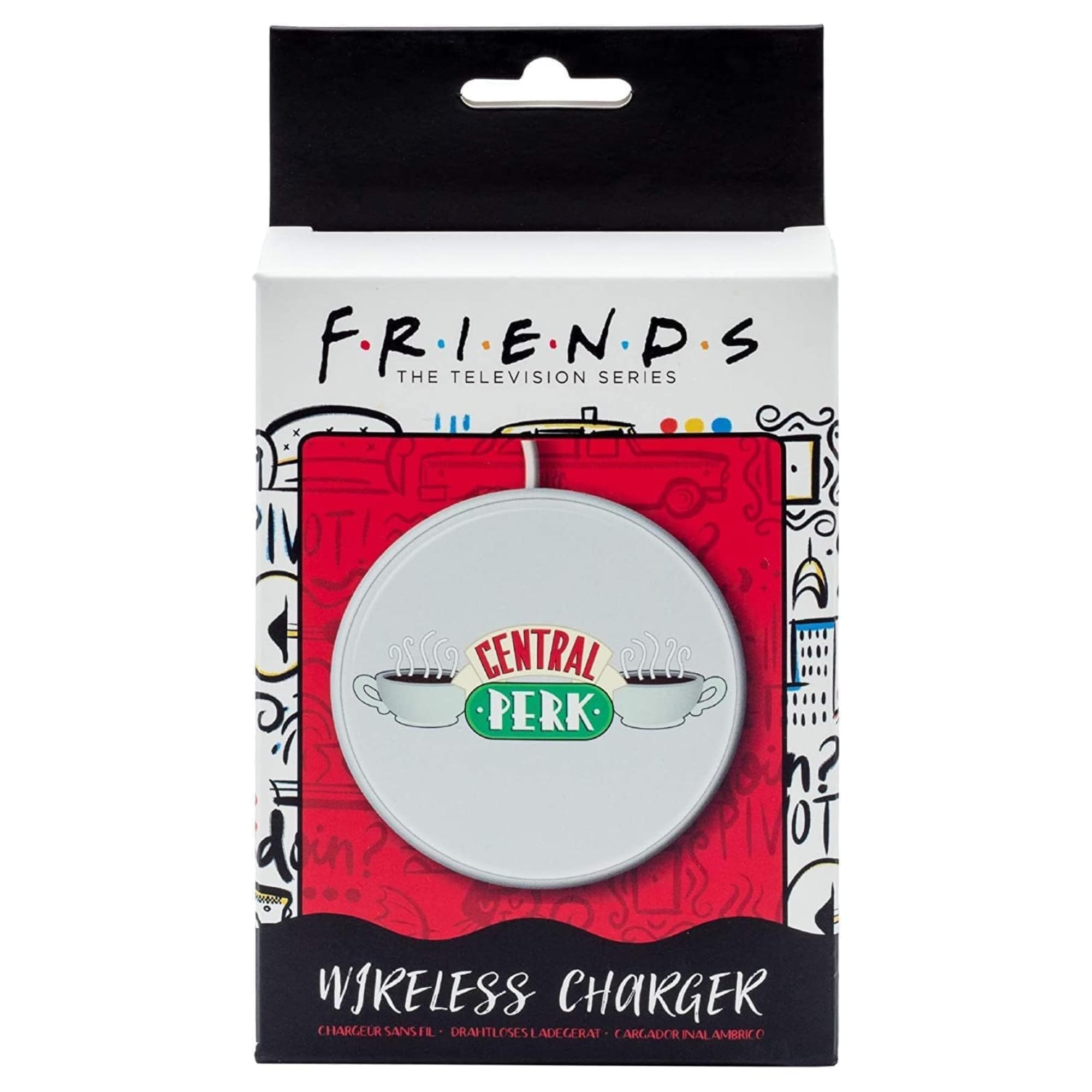 Friends Central Perk Wireless Charger, Central Perk Lanyard & ID/Document Holder Great Value Gift Set, Red,White - Image 4