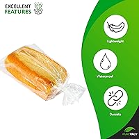 Vista 4 de Bolsas de pan de plástico con fuelle de 4 x 2 x 12, paquete de 1000 bolsas de plástico para almacenamiento de pan, bolsas de plástico con refuerzo