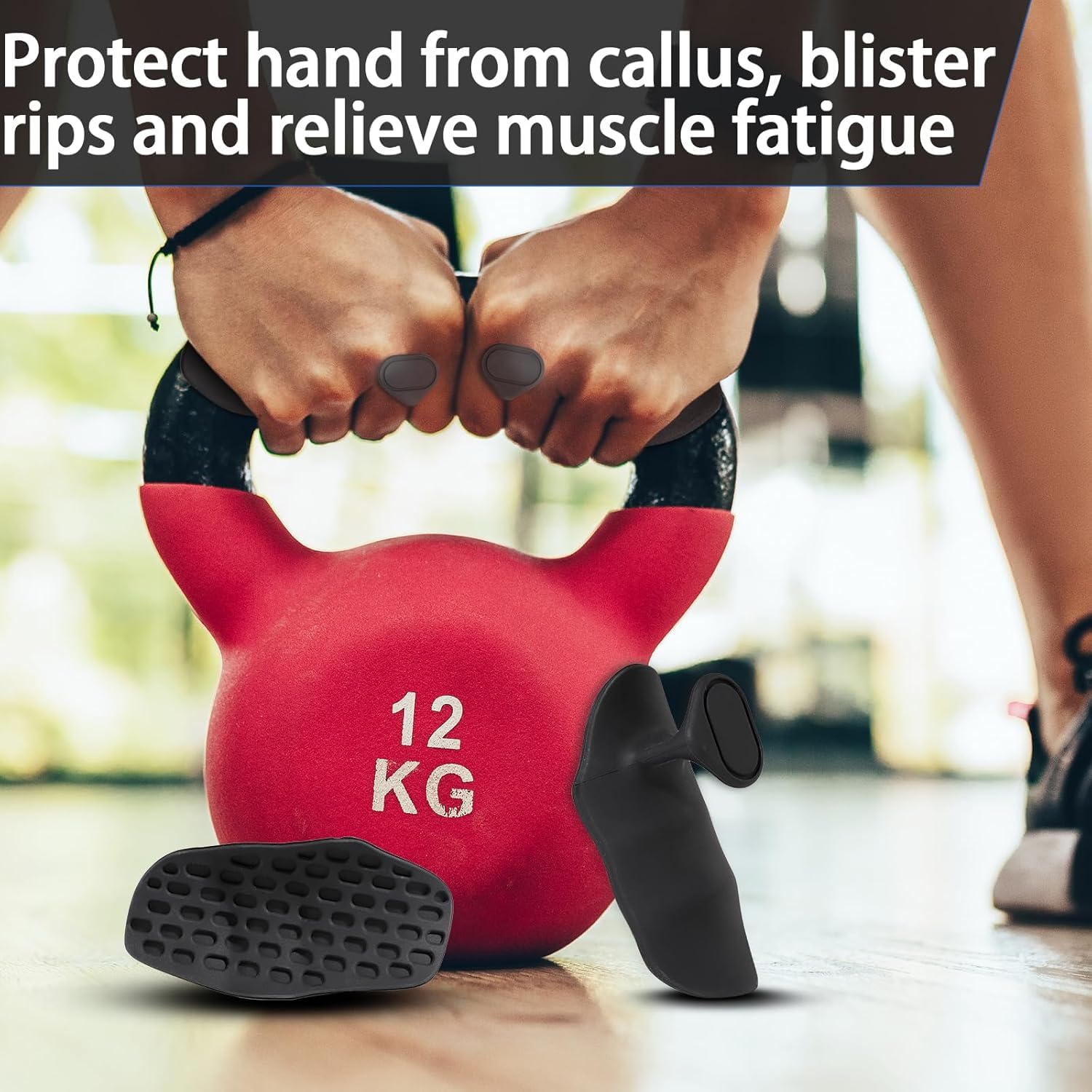 Puños antideslizantes de silicona para fitness – Almohadillas de agarre ergonómicas para entrenamiento de fuerza, crossfit y dominadas