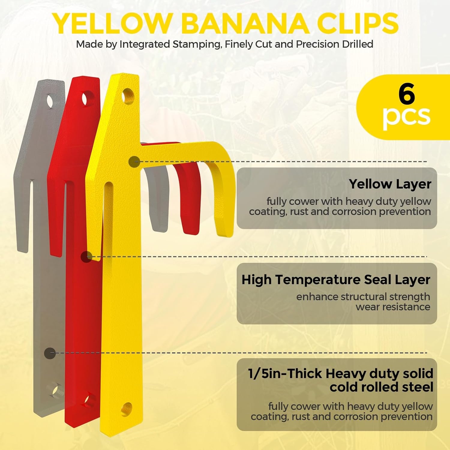 6 Pcs Chain Link Fence Tensioning Tools Set, Metal Banana Clip