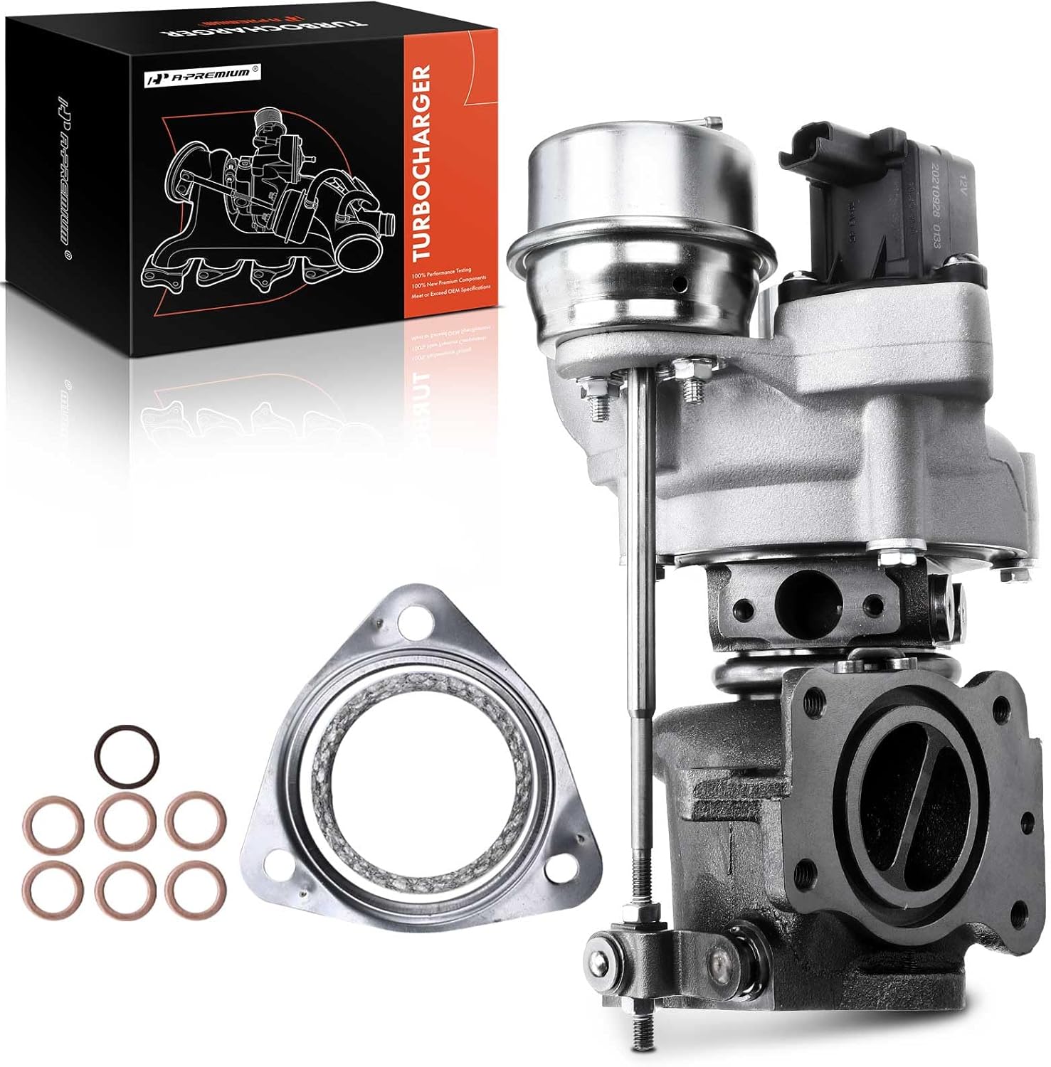 A-Premium Complete Turbo Turbocharger Kit, with Wastegate Actuator & Gasket, Compatible with Mini Cooper 07-15, Cooper Countryman 11-16, Cooper Paceman 13-16, 1.6L, R56 R57 R58, Replace# 53039880163