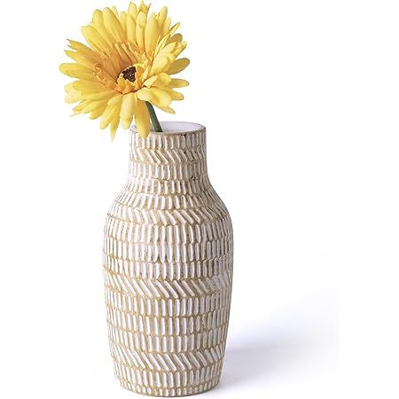 VICASKY Keramik Vase Im Wasserkrug Design - 24cm Rustikale Blumenvase Für Trockenblumen