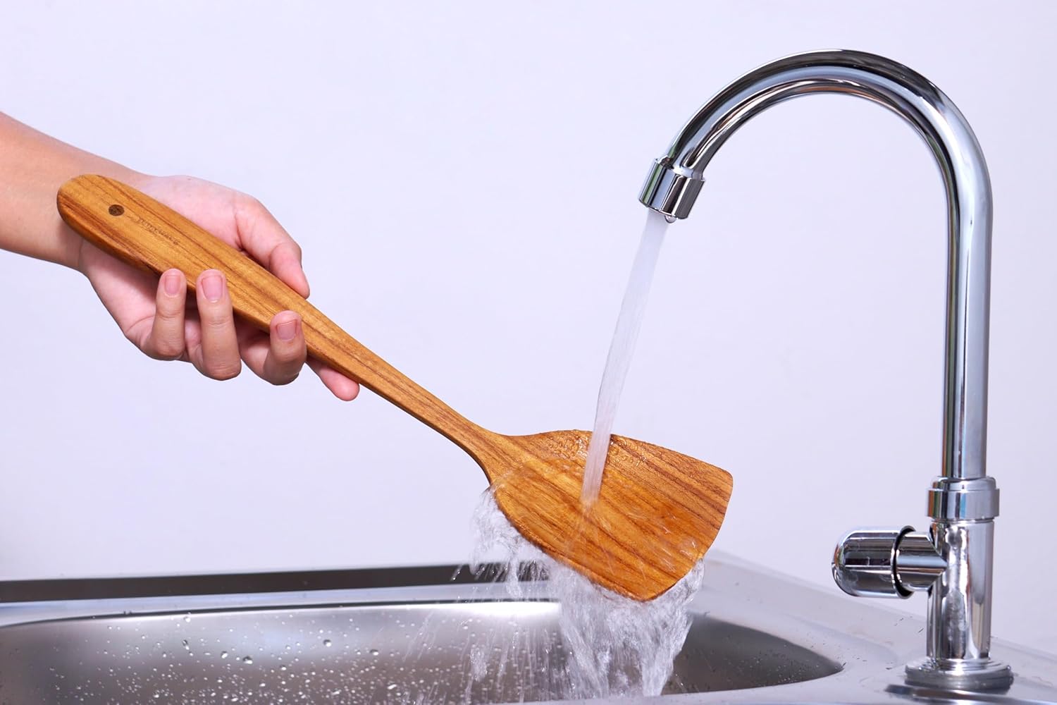 SarnThai Teak Wooden Wok Spatula – Handmade Thai Stir Fry Spatula, Long Handle Wooden Turner, Natural Eco-Friendly Cooking Utensil for Non-Stick Cookware - Image 2