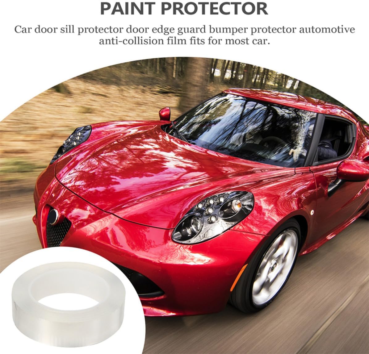 Flexible Acrylic Car Door Protector 1 Roll Anti-Scratch Rear Bumper Guard for Automotive Exterior Side and Trunk Door Sill Protection