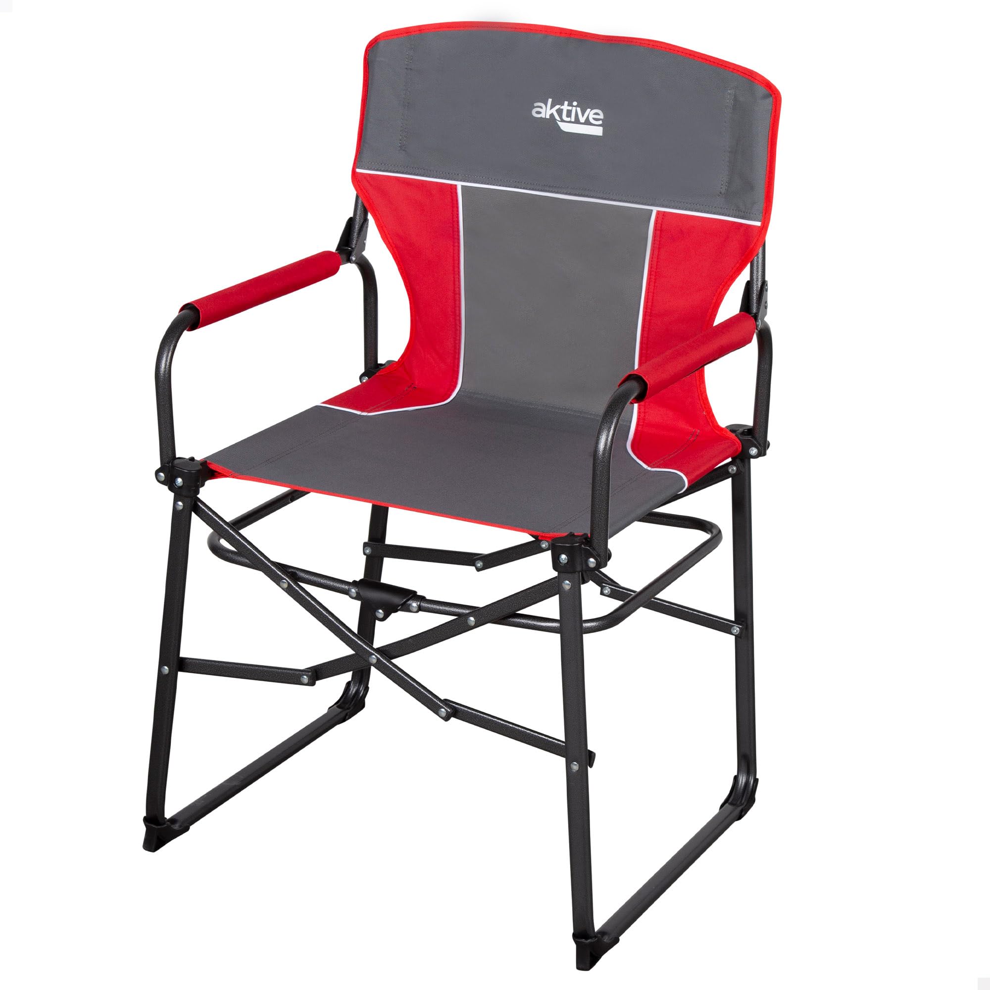 AKTIVE 63049 Silla Plegable Camping Director Antivuelco c/​Plegado Compacto, Gris