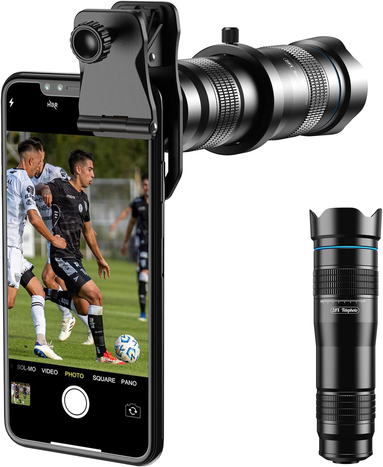 HD Cell Phone Lens-28X Telephoto Lens with Shutter for iPhone Samsung,Huawei,Xiaomi,Android Smartphone,Monocular Telescope