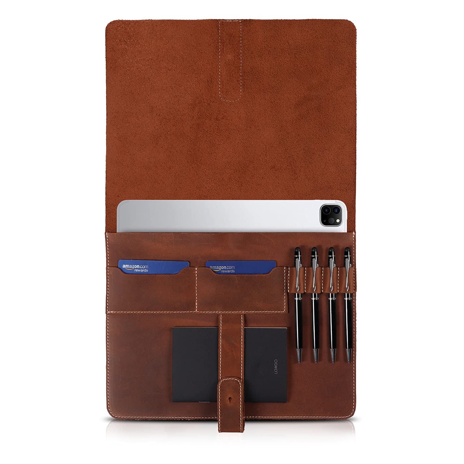 Funda en Cuero para iPad Air 11, iPad Pro 11, iPad - Estuche con Compartimentos para Tarjetas y Soporte Apple Pencil