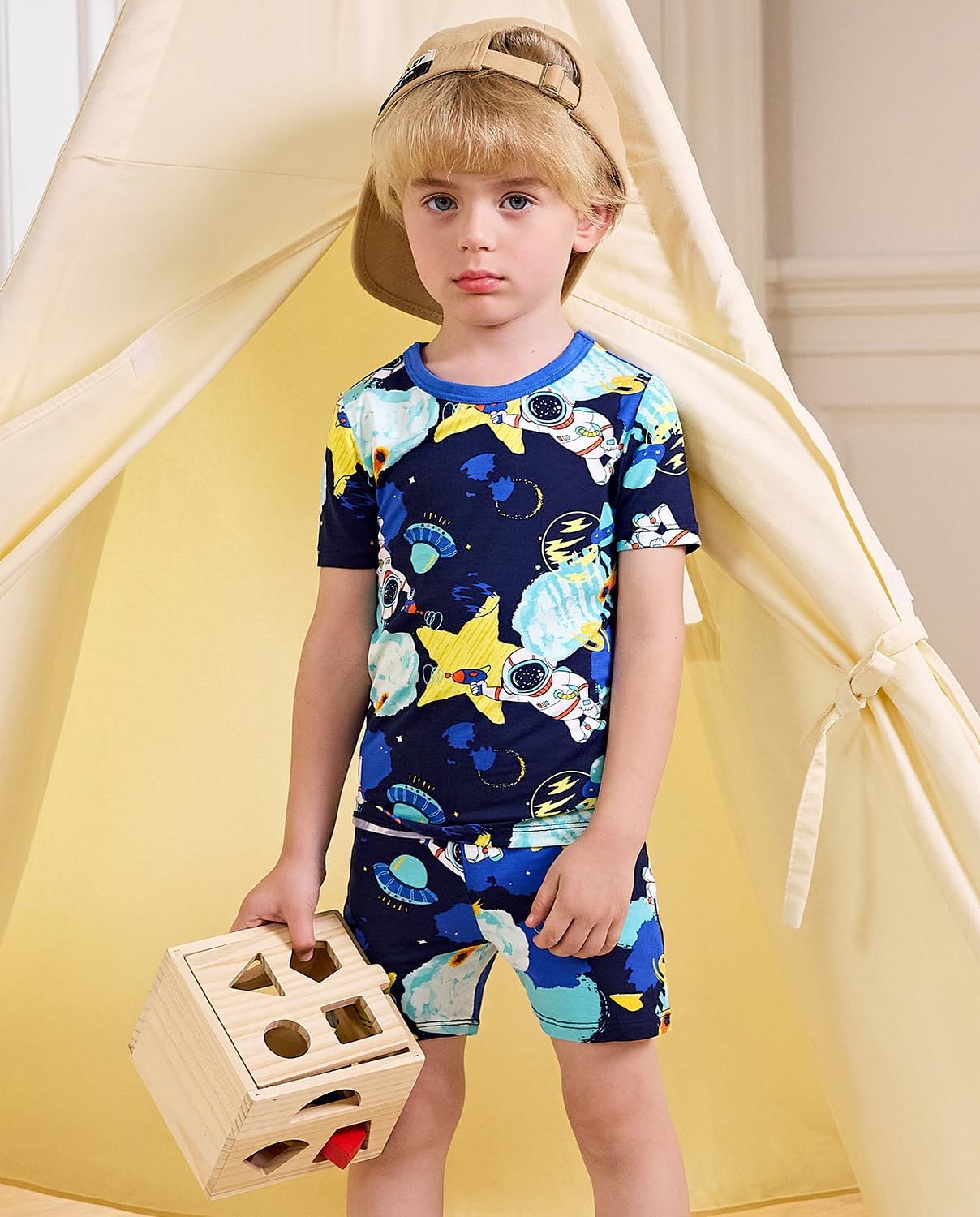 Bamboo Viscose Toddler Car Pajamas Boys Girls Kids Short Cool Summer 12M-8Y Snug fit Pjs Set 2pcs - Image 2