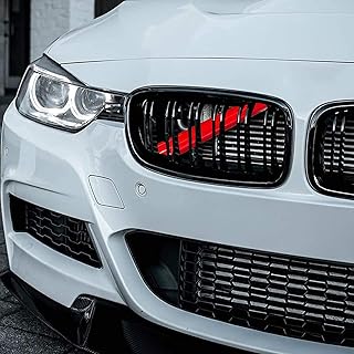 Grille Insert Trims for BMW F20 F30 2012-2018, M-Performance Grill Stripes for BMW 320i 328i 330i 335i 428i (F20 F30, Red) (Red, F20 F30)