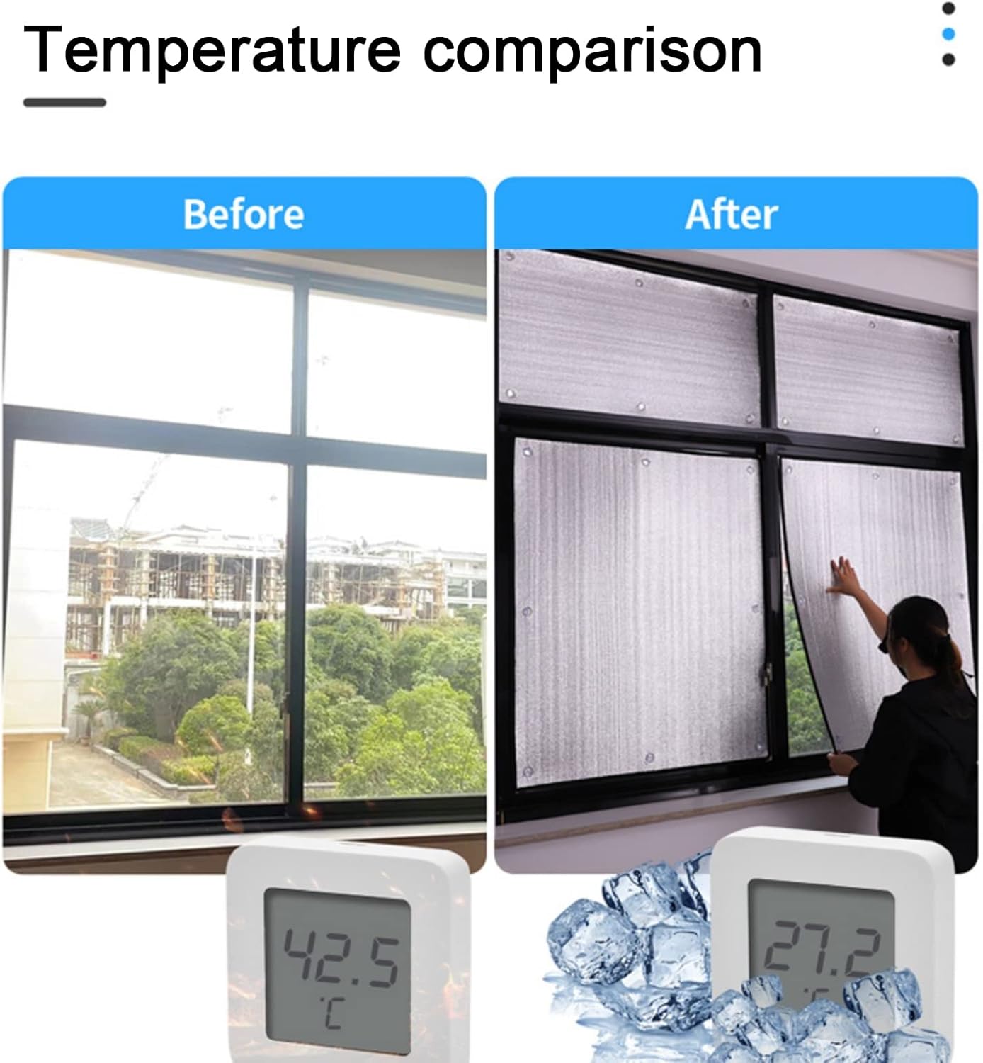 Sun Room Heat Reflective Window Film,8mm Aluminum Foil Insulation Foil,Thermal Insulation Shield(65x80cm/26''x31'')