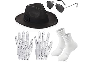 Toulite 4 Pcs Michael Jackson Glove for Kids Cosplay Costume set